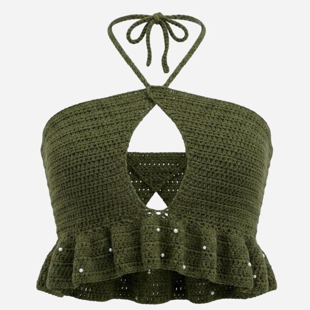 Unbranded Women's Green Crop-top